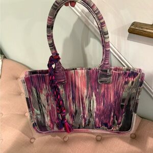 Vince Camuto Pink and Purple Patterned Shoulder Bag